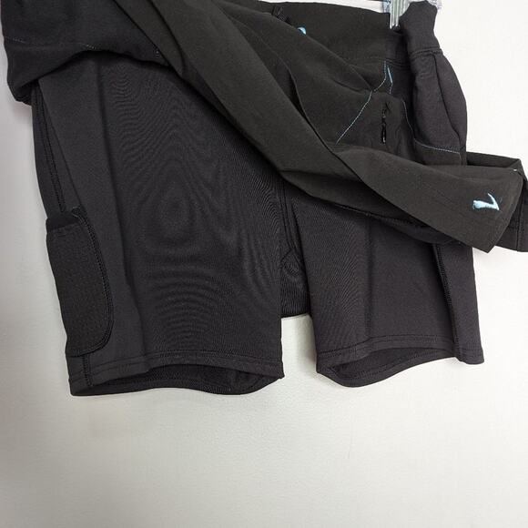 Brooks Black Running Mini Skirt Square Pockets Built In Shorts Stretch Size M - Picture 8 of 9